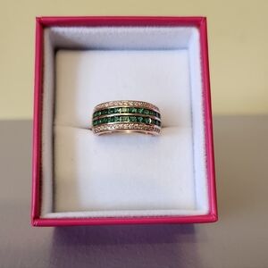 585RG Stamped Emerald Rolled Gold Ring